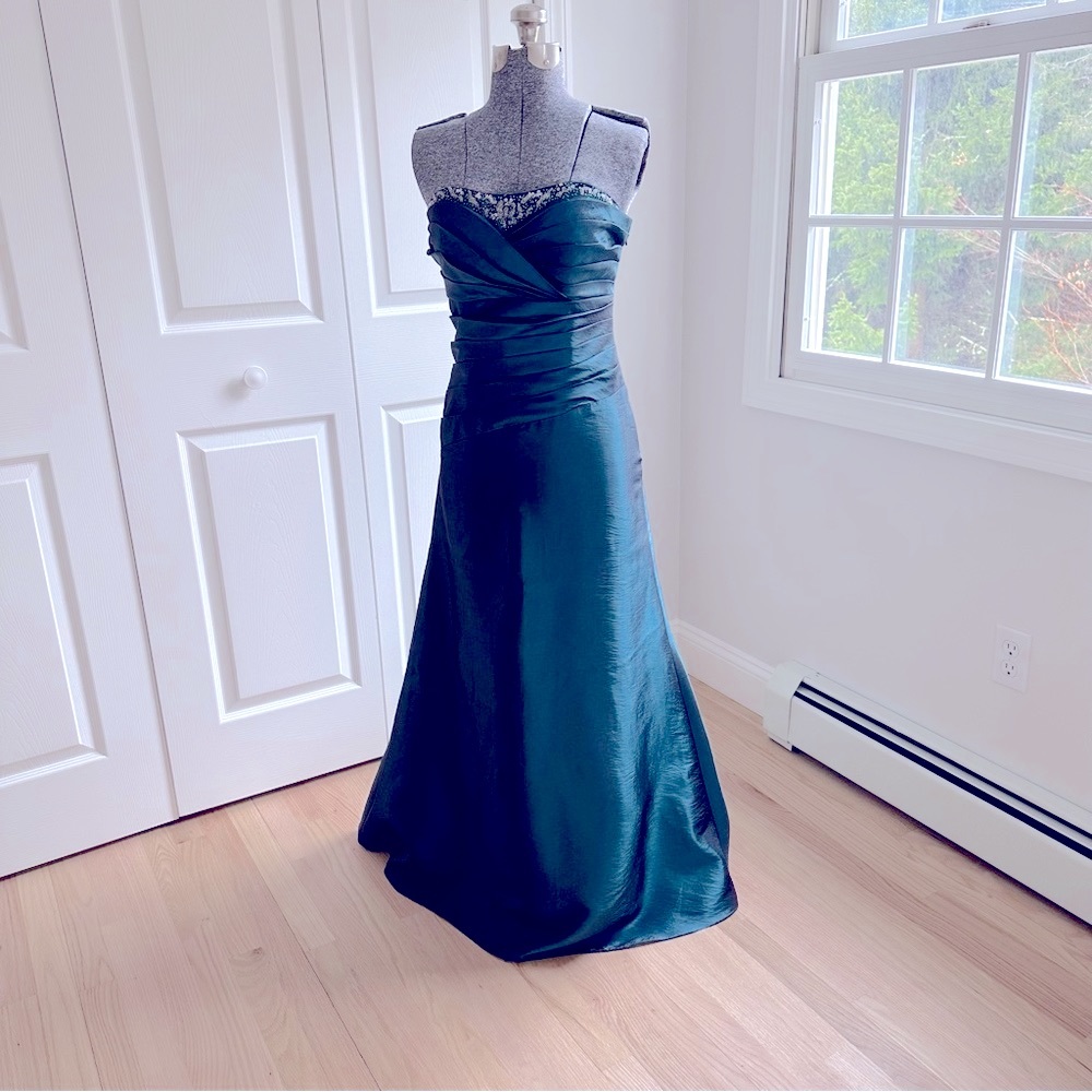 Teal beaded gown